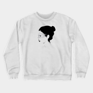 Girl Wearing a Mask Crewneck Sweatshirt